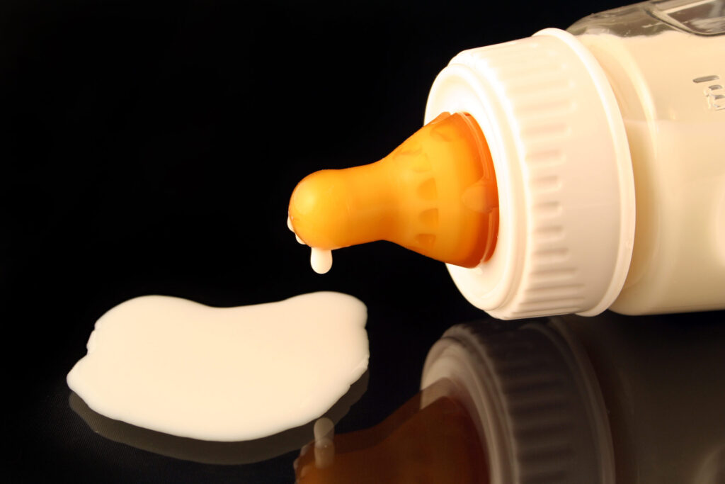 Baby bottle and milk